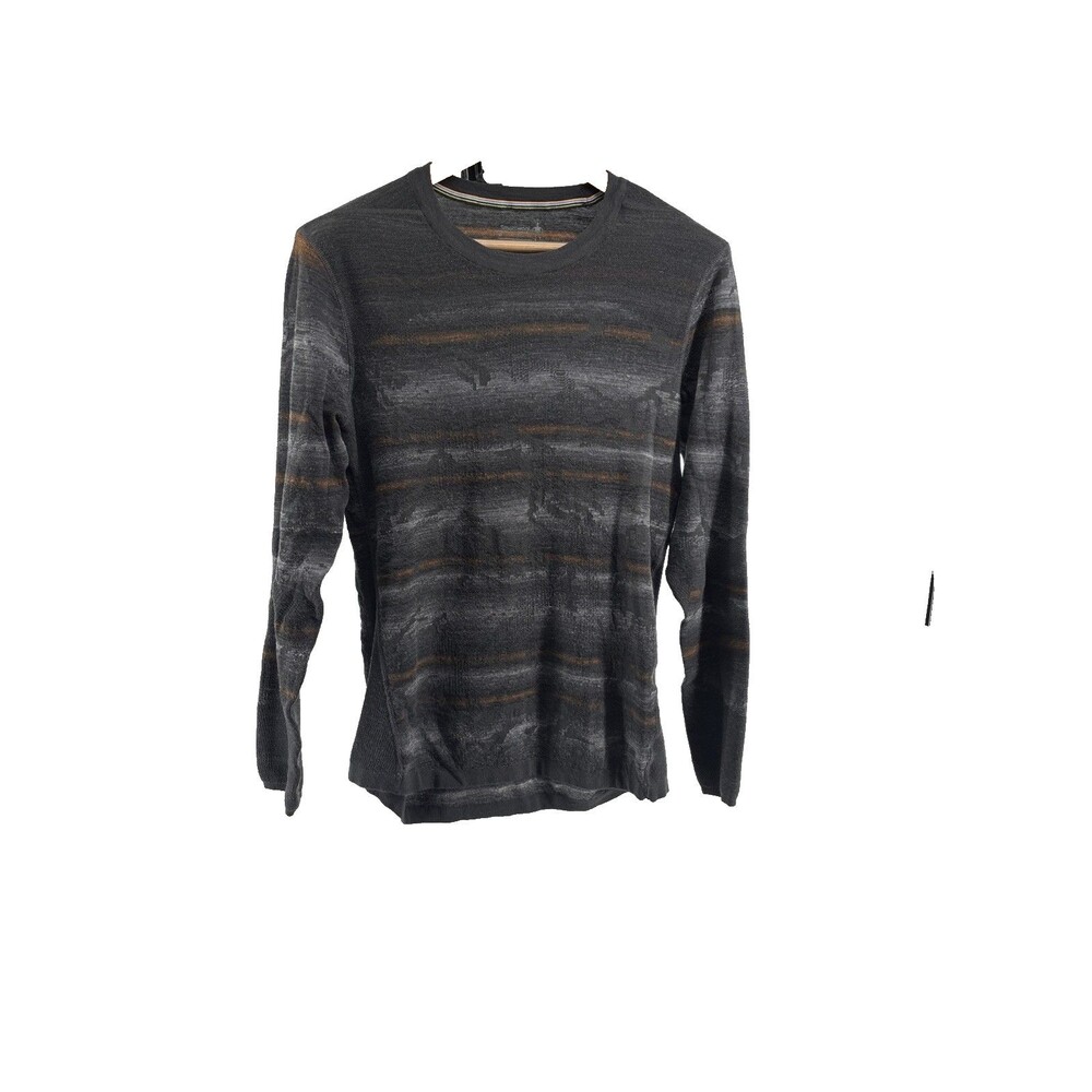 Smartwool Intraknit 200 Merino Wool Blend Striped Base Layer PULLOVER Men Medium